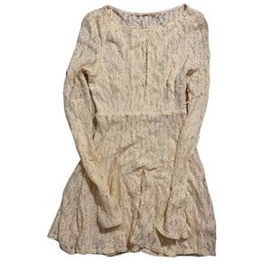 Free People Women's Long Sleeve Blouse Ivory Size S